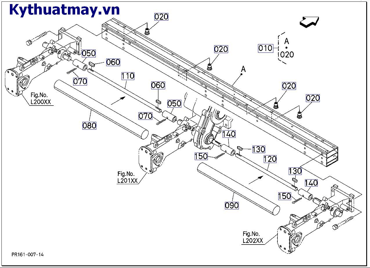 Khung và trục truyền động tay cấy